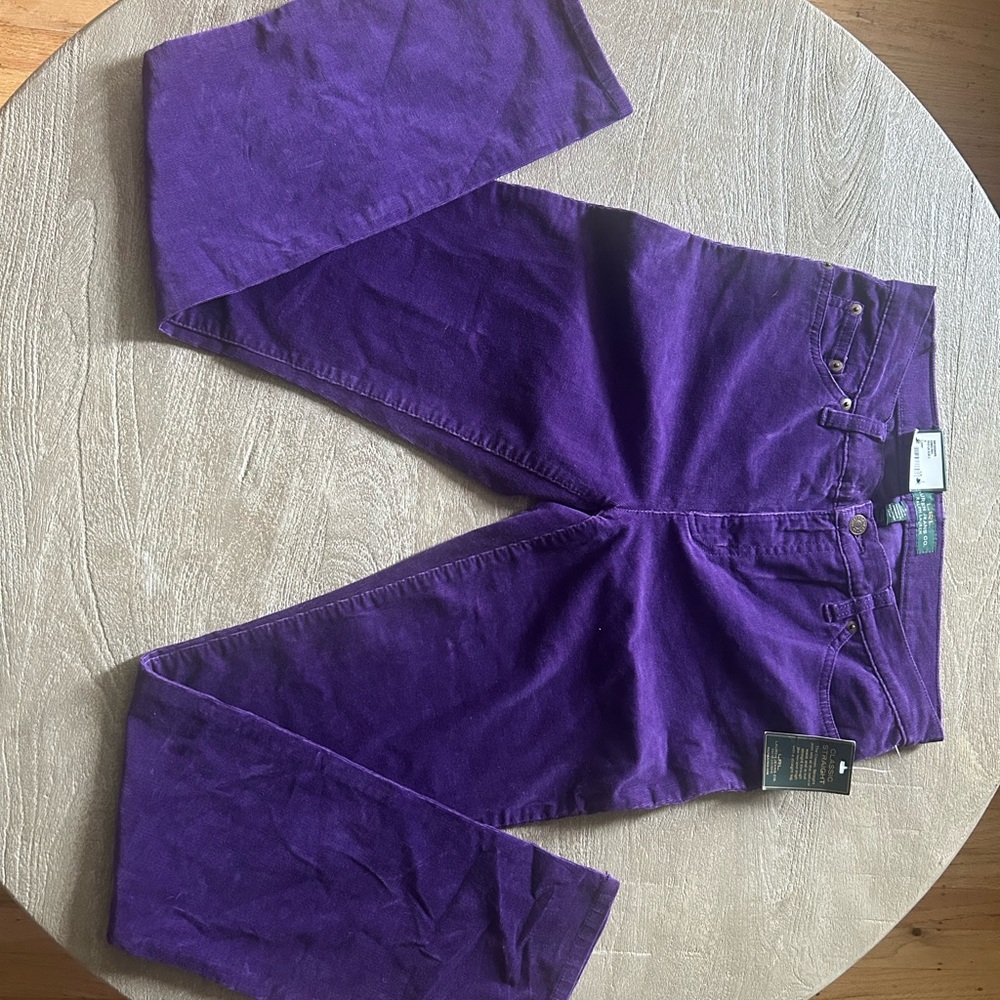 Ralph Lauren Purple Straight Leg Corduroy Pants